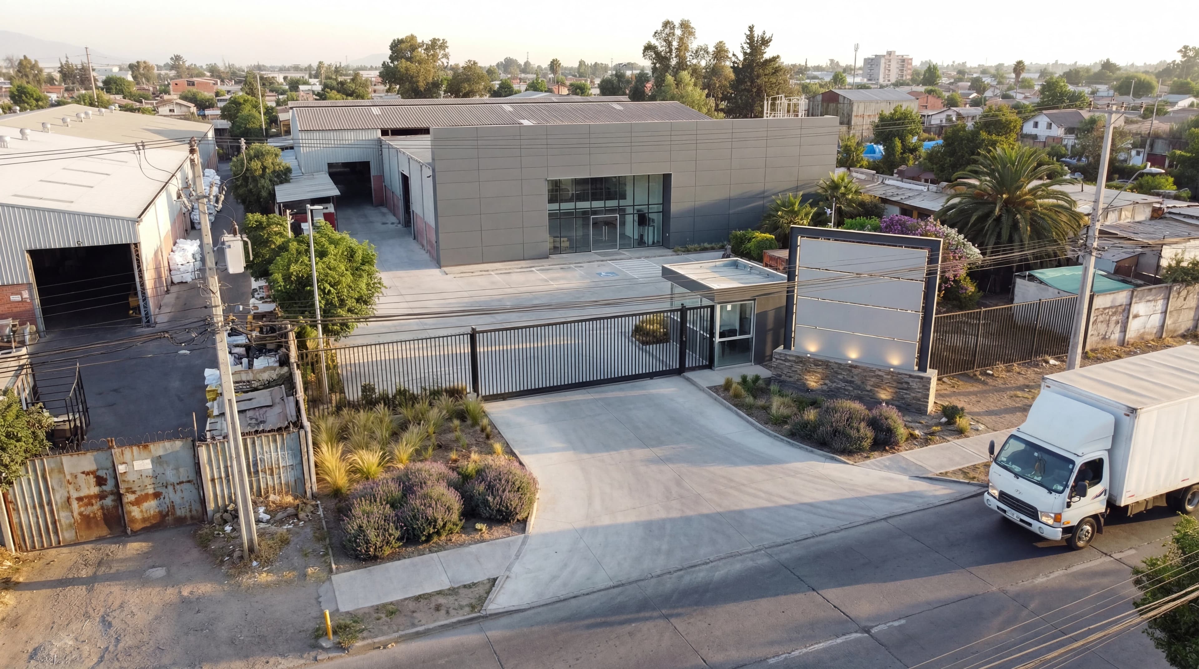 Entrada modernizada con camión