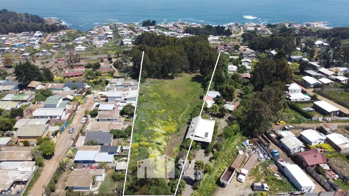 Vista aérea lote con océano